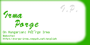 irma porge business card